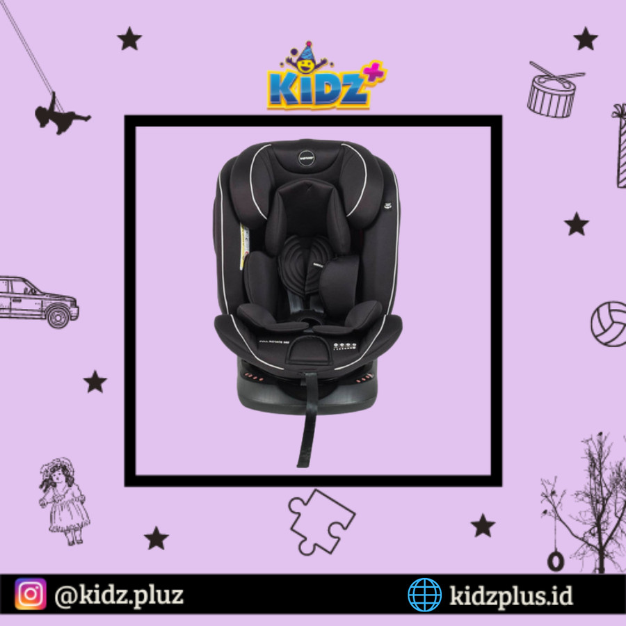 Sewa Babydoes Full Rotate 360 Isofix Carseat – Black