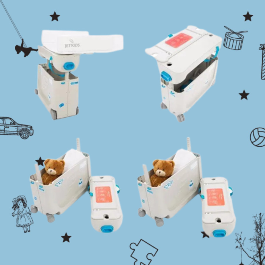 Sewa Jetkids Bedbox Travel Bed - White Strap Blue - Image 3
