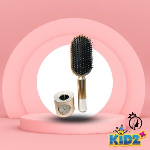 Central Hollow Cushion Comb Gold Self Cleaning Hair Brush For Women