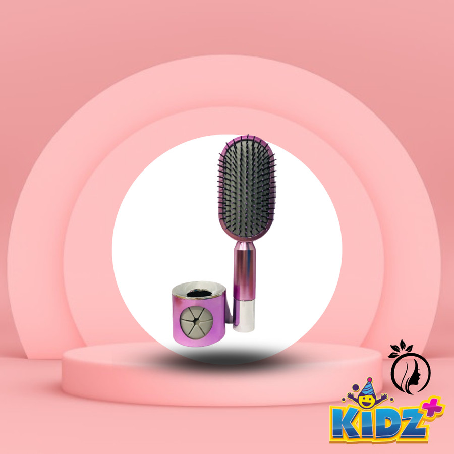 Central Hollow Cushion Comb Purple Self Cleaning Hair Brush For Women - Image 2
