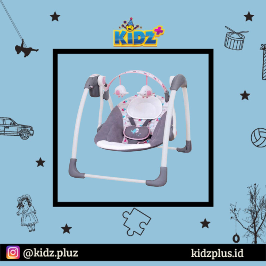 Cocolatte Weeler Deluxe Portable Swing – Grey Pink