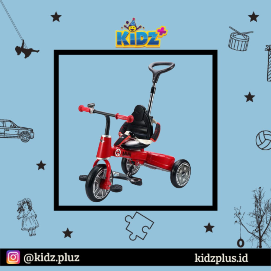 Rastar Mini Cooper Folding Tricycle Bike – Red