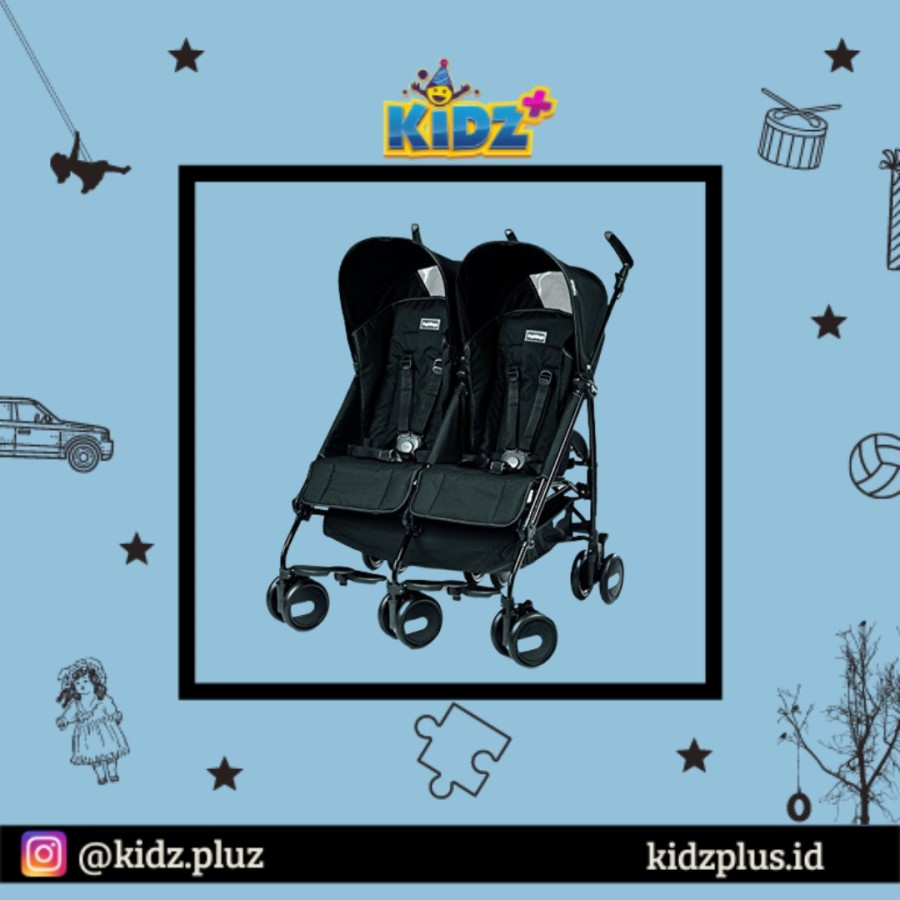 Sewa Peg Perego Pliko Mini Twin Stroller - Black