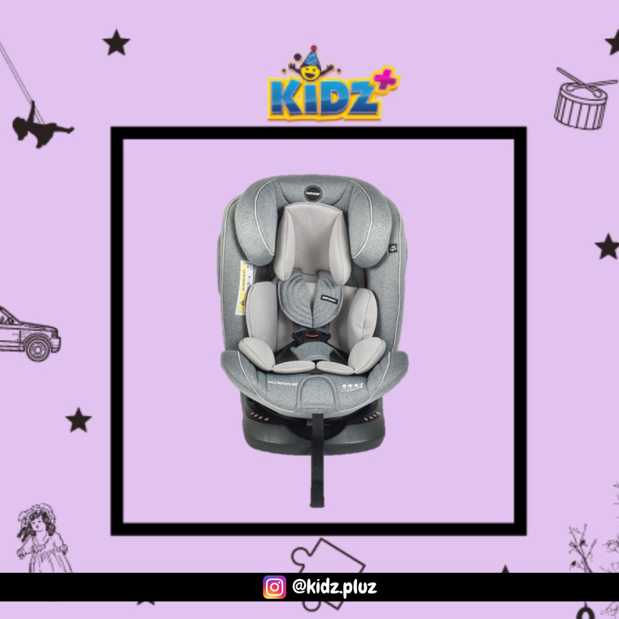 Sewa Babydoes Full Rotate 360 Isofix Carseat - Grey
