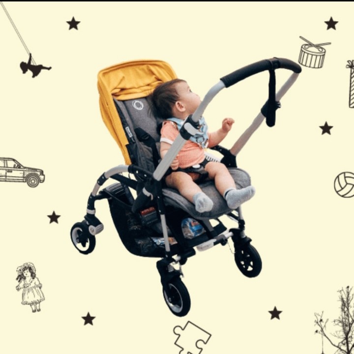 Sewa Bugaboo Bee 5 silver frame - yellow canopy - Image 2