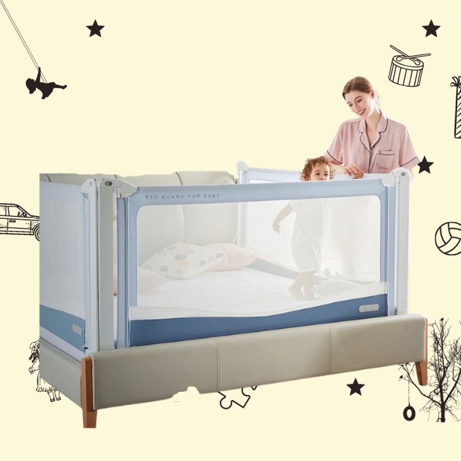 Sewa Choc Chick Extra Tall Bed Rail 200cm – Blue - Image 2