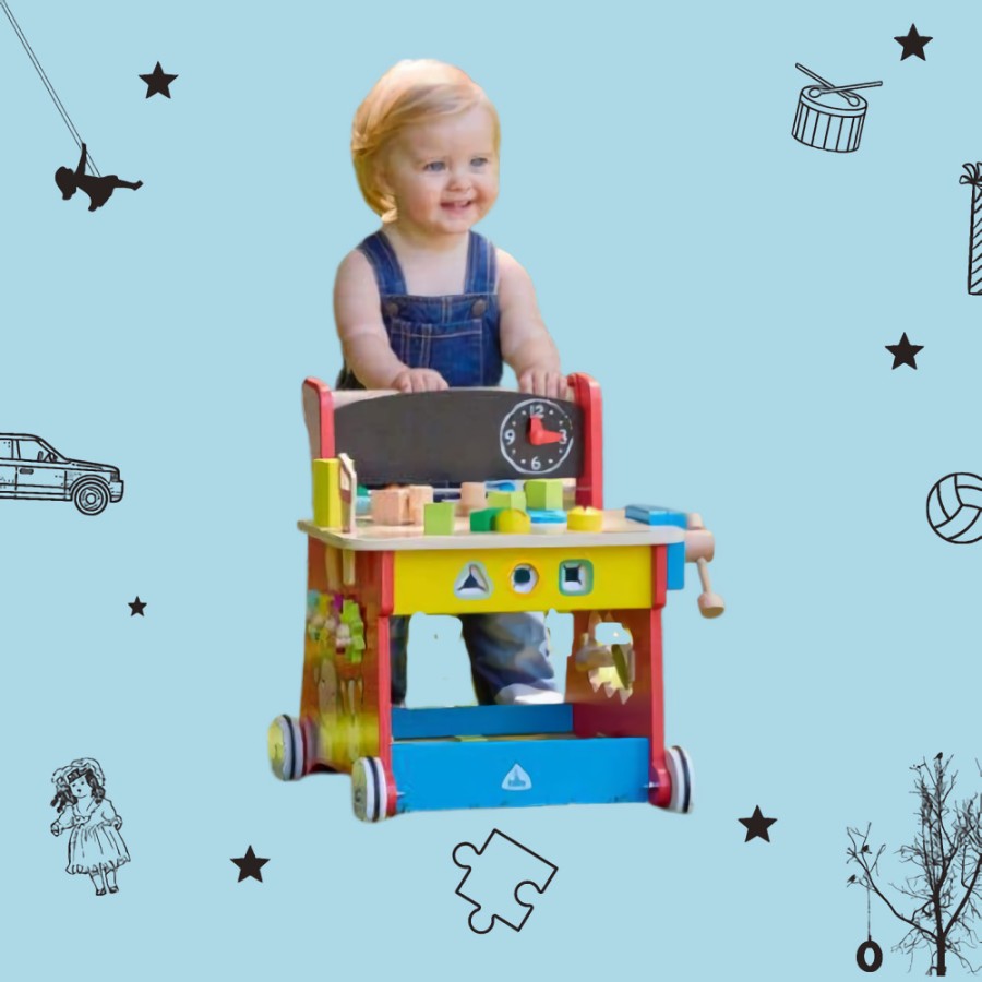 Sewa ELC Wooden Activity Workbench Walker - Image 2