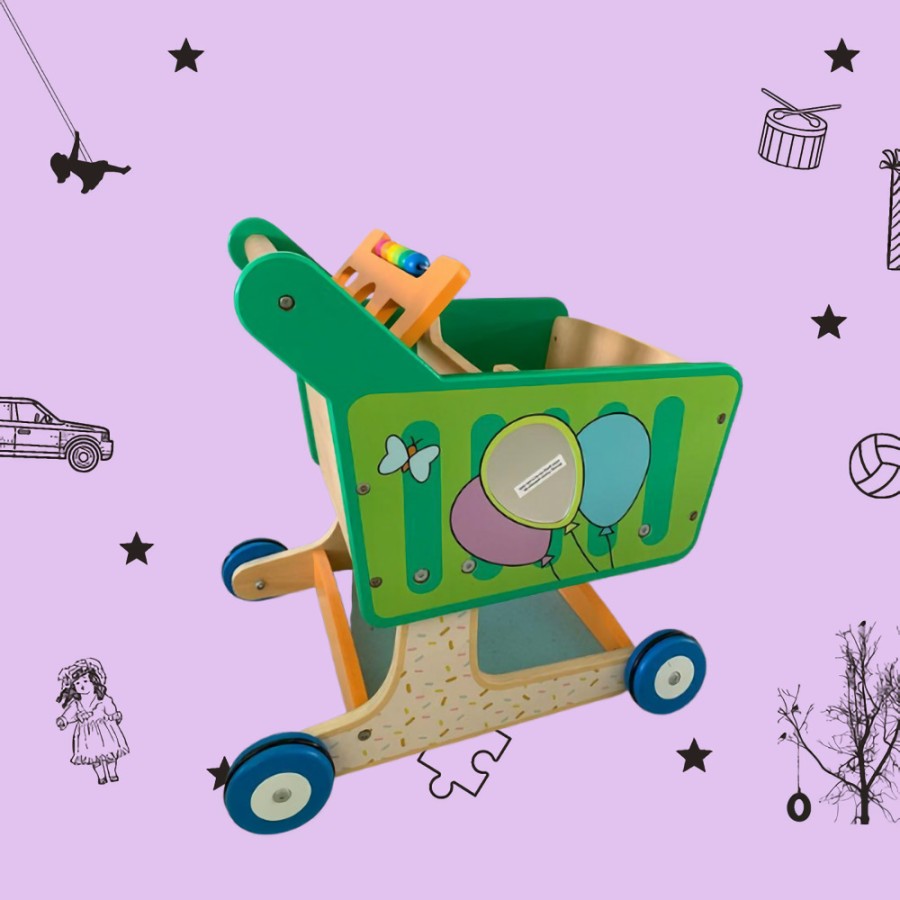 Sewa ELC Wooden Shopping Trolley Walker - Image 2