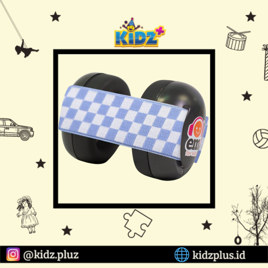 Sewa EMS for Kids Baby Ear Defenders - Black with Blue/White