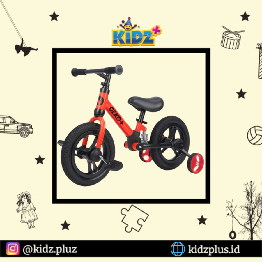 Sewa Geko Plus 4in1 Kids Balance Bike 12 inch – Red