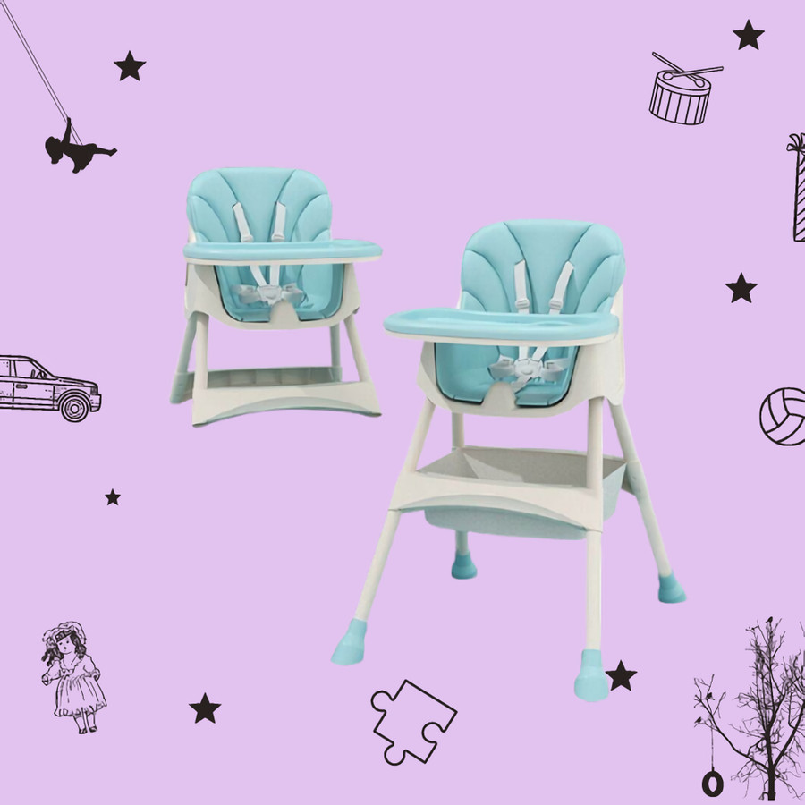 Sewa Kursi Makan Bayi BabyDoes Chair 2 in 1 High Chair Blue, & Yellow - Image 2