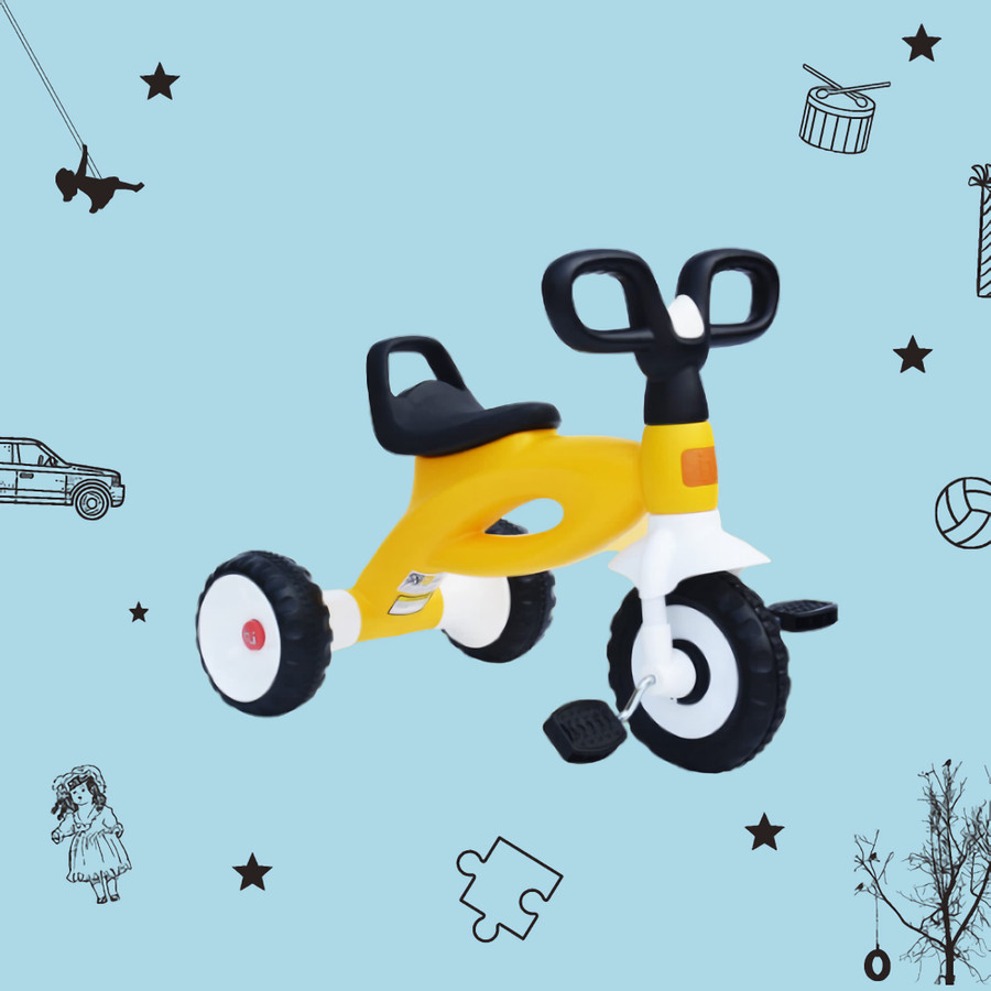 Sewa Labeille Baby Dolphin Tricycle Yellow , Blue , & Red - Image 2