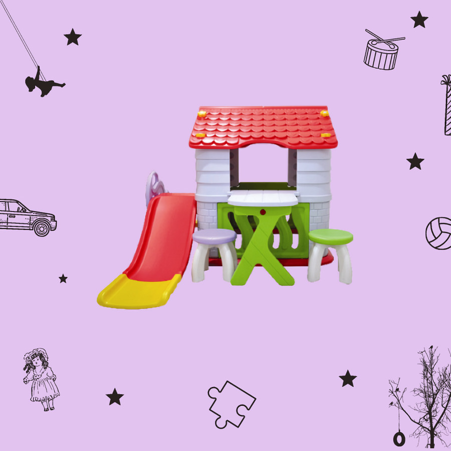 Sewa Labeille Dream Playhouse & Slide Luxury Complete Set Atap Merah - Image 2