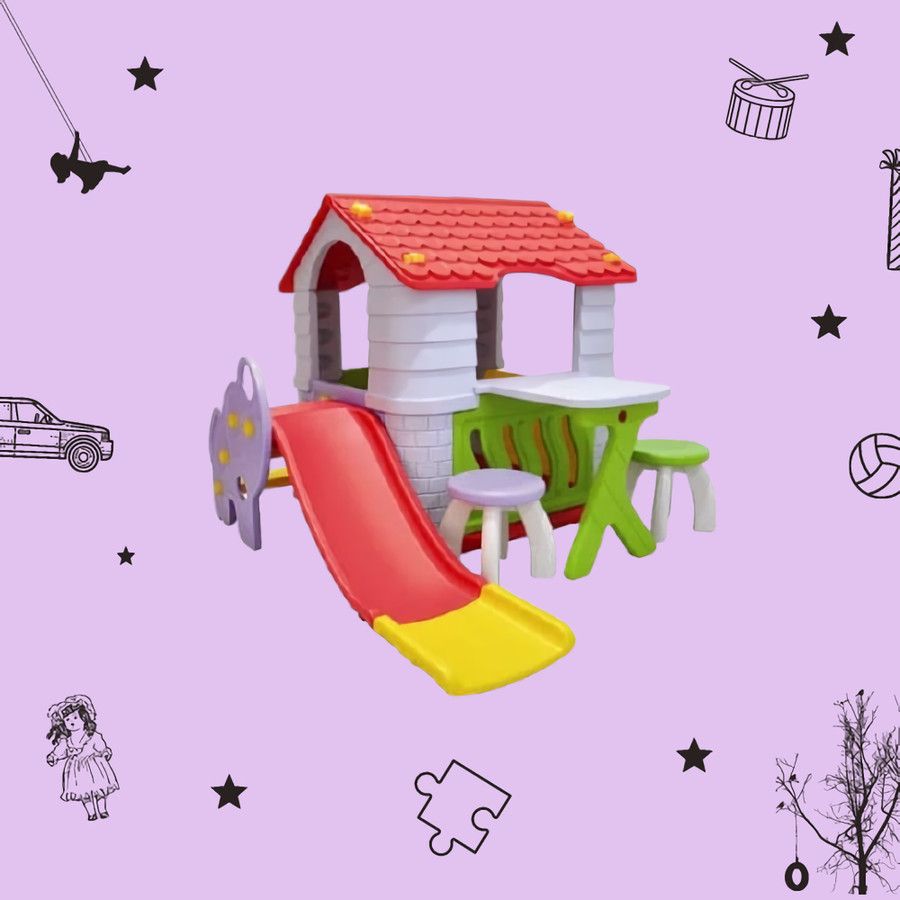 Sewa Labeille Dream Playhouse & Slide Luxury Complete Set Atap Merah - Image 3