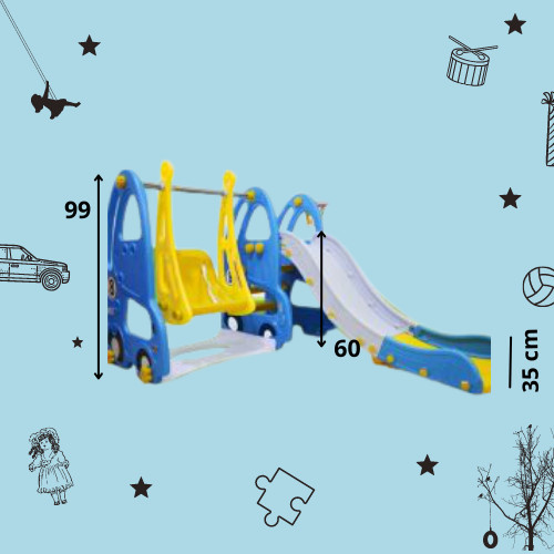 Sewa Labeille Otto London Slide and Swing – Red & Blue - Image 2