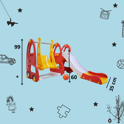 Sewa Labeille Otto London Slide and Swing – Red & Blue - Image 3