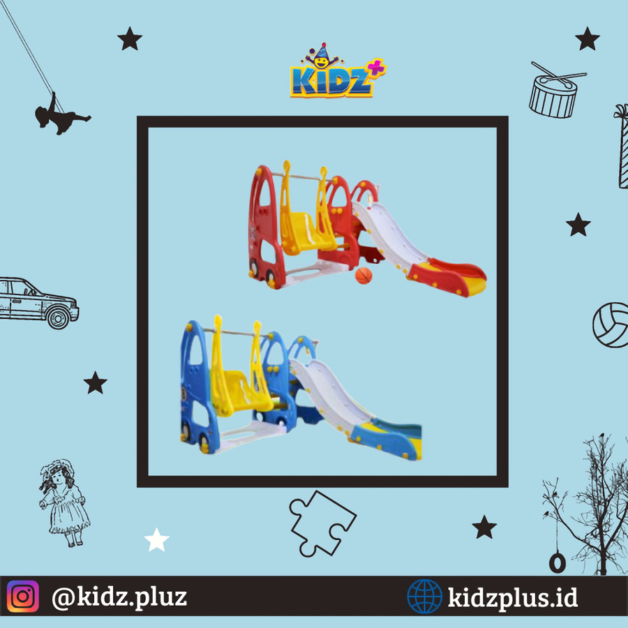 Sewa Labeille Otto London Slide and Swing – Red & Blue