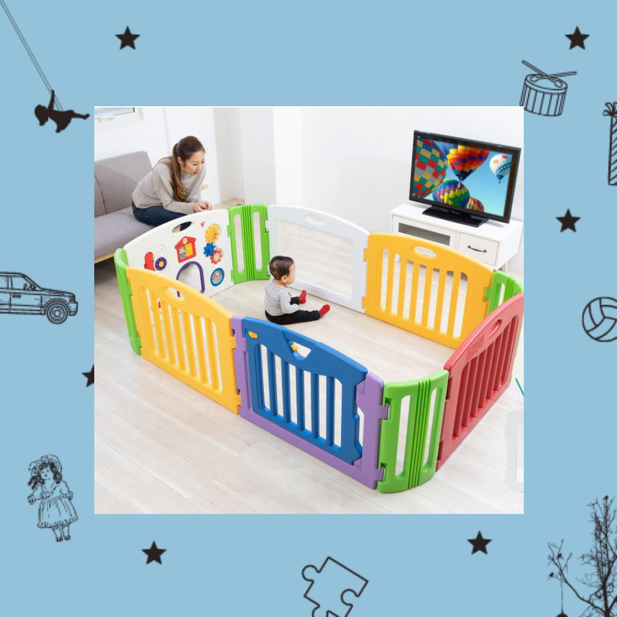 Sewa Nihon Ikuji Musical Play Yard 6 Panels + Extension Smart Version - Image 2
