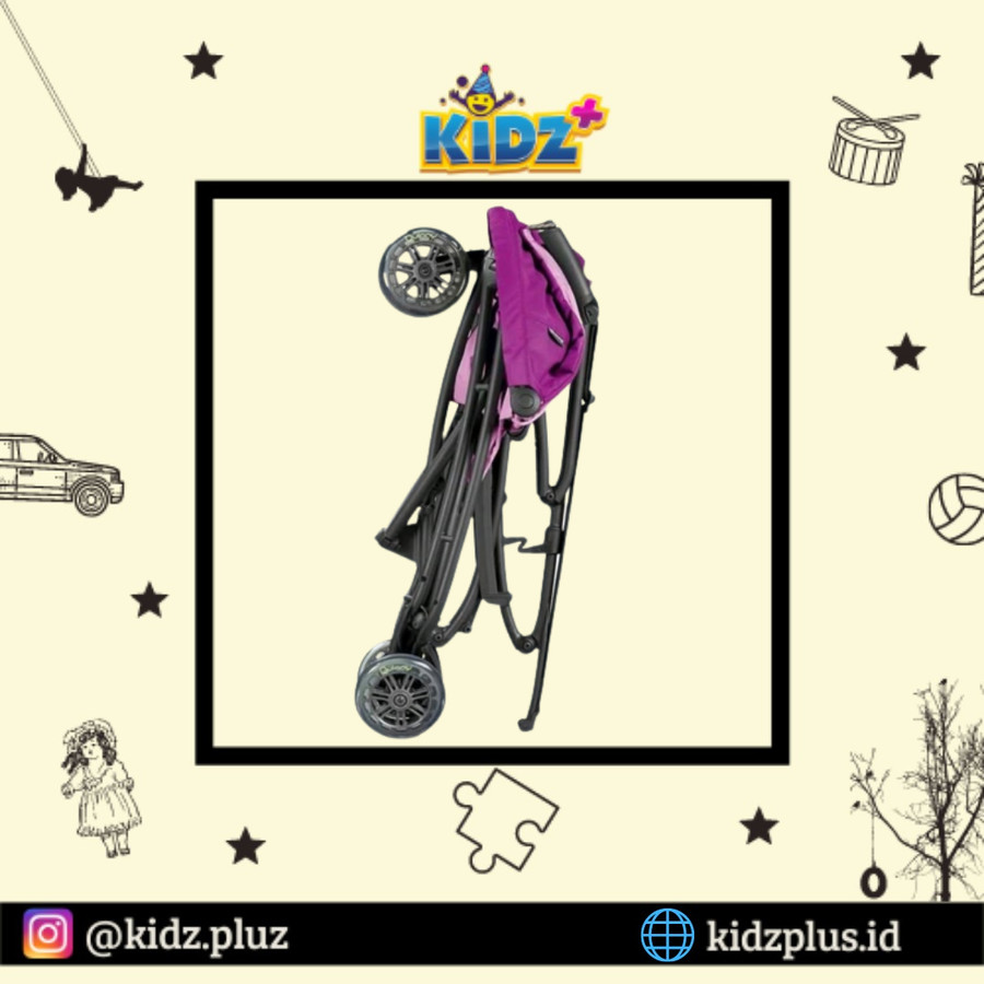 Sewa Quiny Yezz Stroller - Purple - Image 3