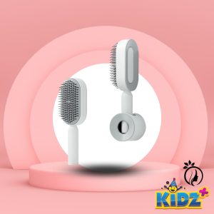 Women Self-Cleaning Hair Brush 3D Air Cushion Scalp Massage Comb White