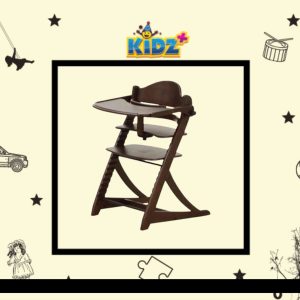 Yamatoya High Chair Sukusuku + Table Kursi Makan Bayi - Dark Brown