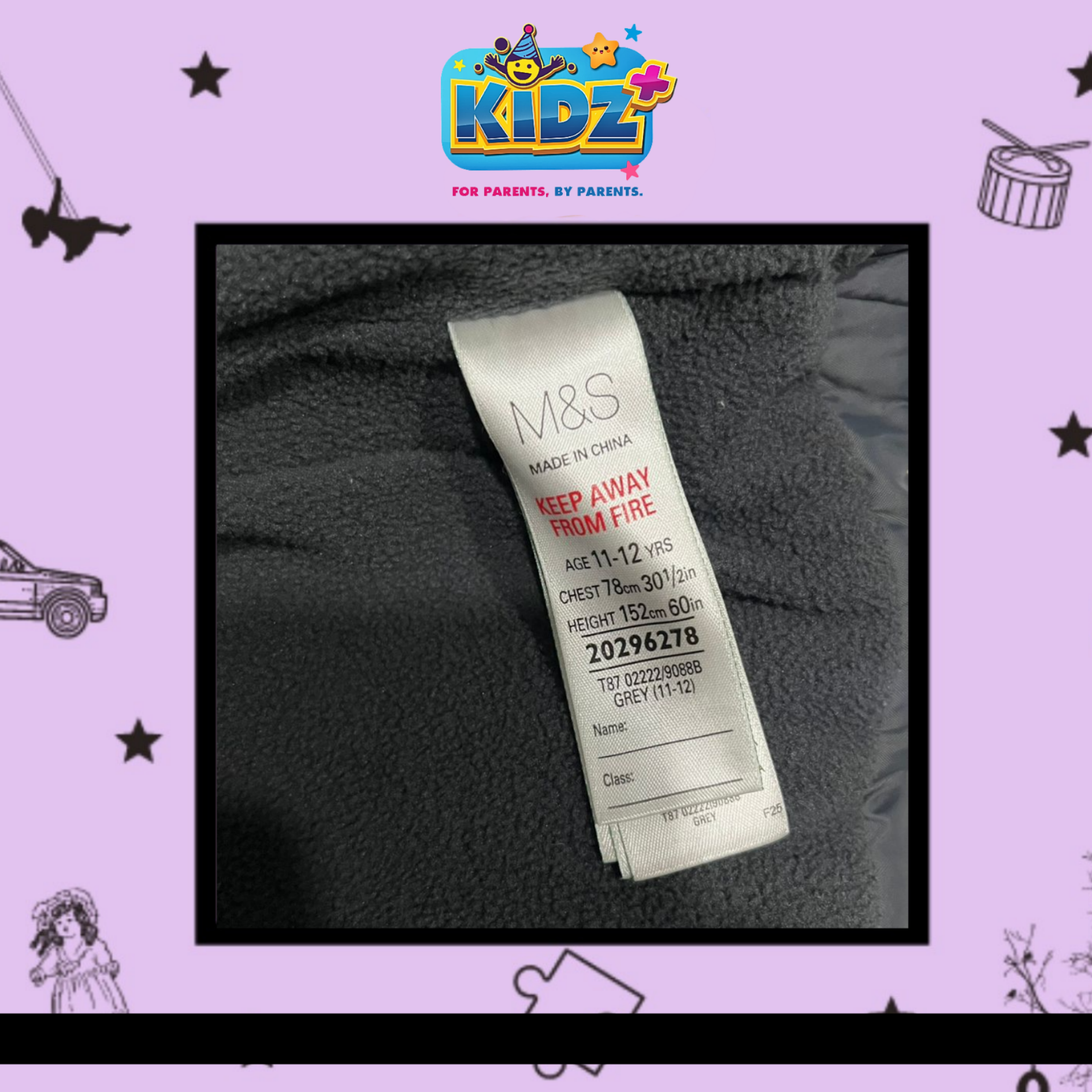 Sewa Winter Jacket M&S Grey Age 11-12 Years - Image 3